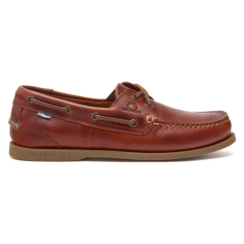Chatham The Deck II G2 Men's Deck Shoes- Chestnut- side view Chatham The Deck II G2 Men's Deck Shoes- Chestnut- side view