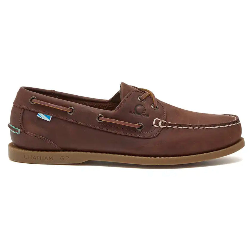 Chatham The Deck II G2 Men's Deck Shoes- Chocolate- side view Chatham The Deck II G2 Men's Deck Shoes- Chocolate- side view