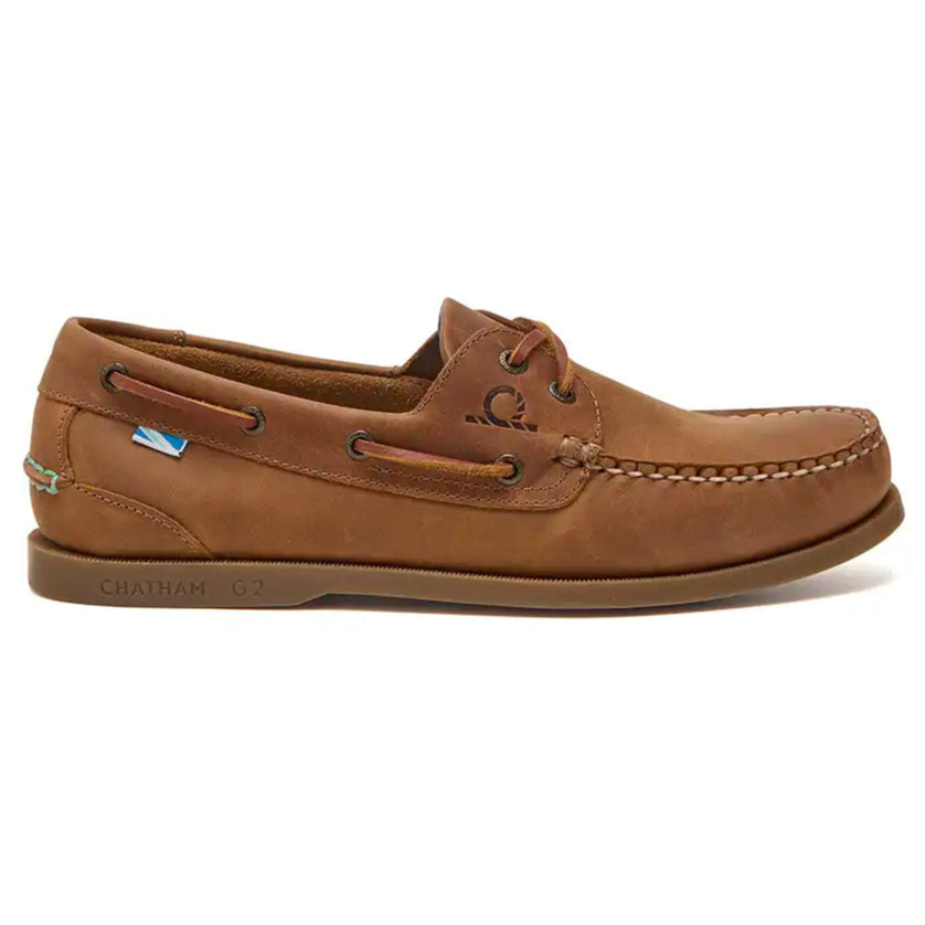 Chatham The Deck II G2 Men's Deck Shoes- Walnut- side view Chatham The Deck II G2 Men's Deck Shoes- Walnut- side view