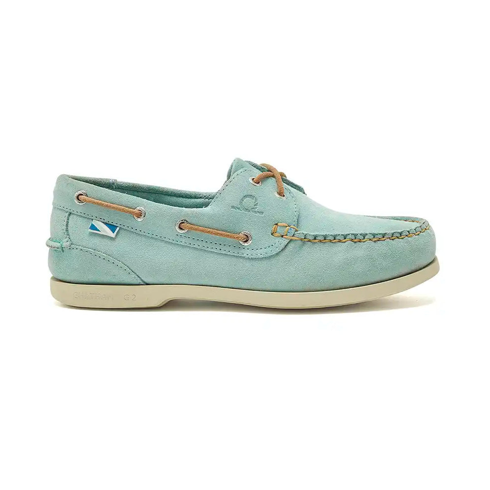 Chatham Pippa Lady II G2 Repello Women's Suede Deck Shoes- Pale Jade- side Chatham Pippa Lady II G2 Repello Women's Suede Deck Shoes- Pale Jade- side