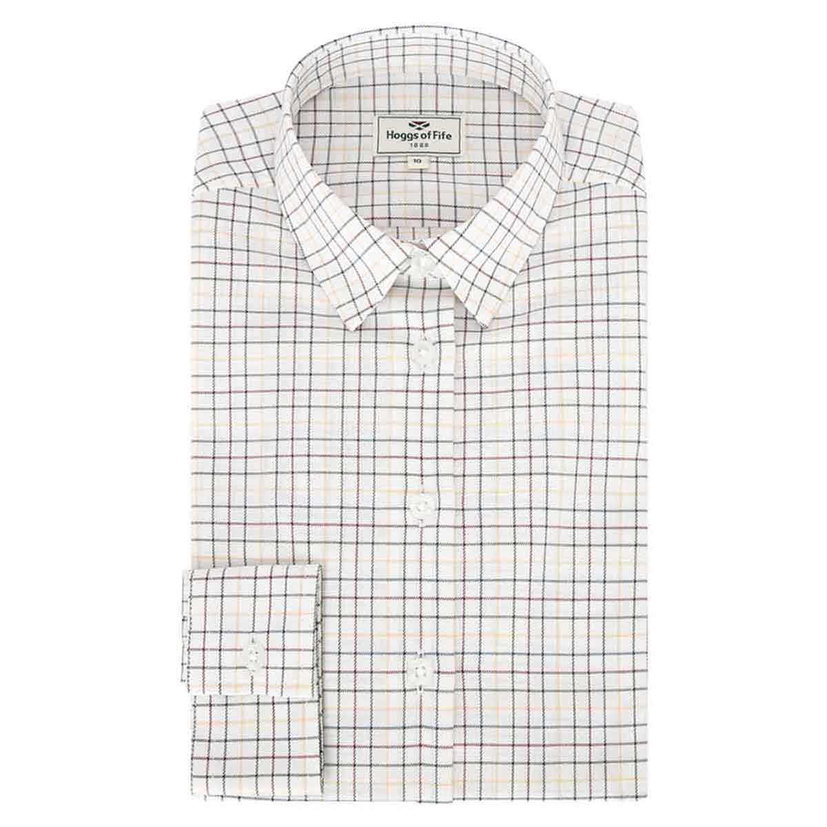 Callie Twill Check Shirt White, Green, Yellow Red - folded Callie Twill Check Shirt White, Green, Yellow Red - folded