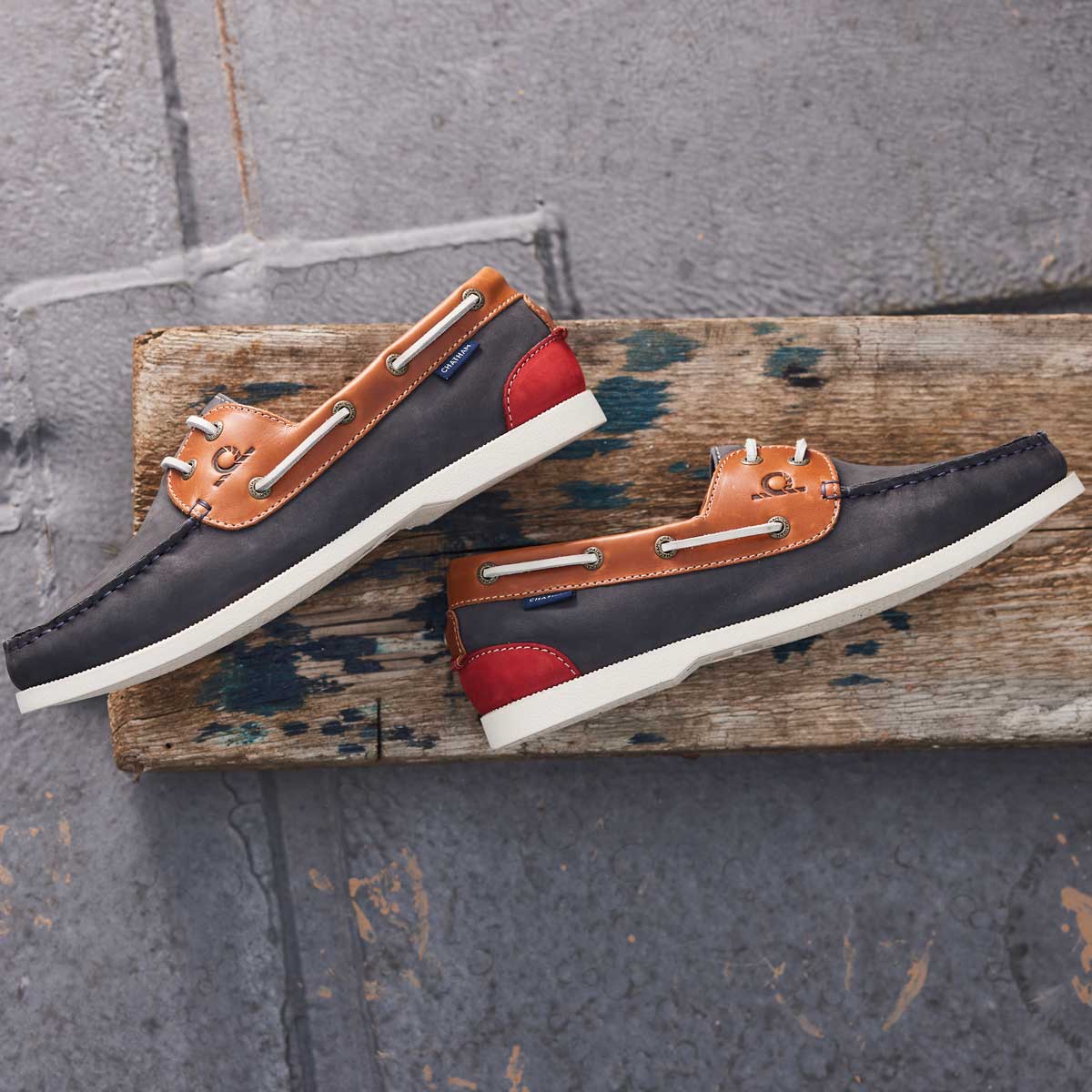 Chatham Galley II Men's Deck Shoes - Navy/Tan Chatham Galley II Men's Deck Shoes - Navy/Tan