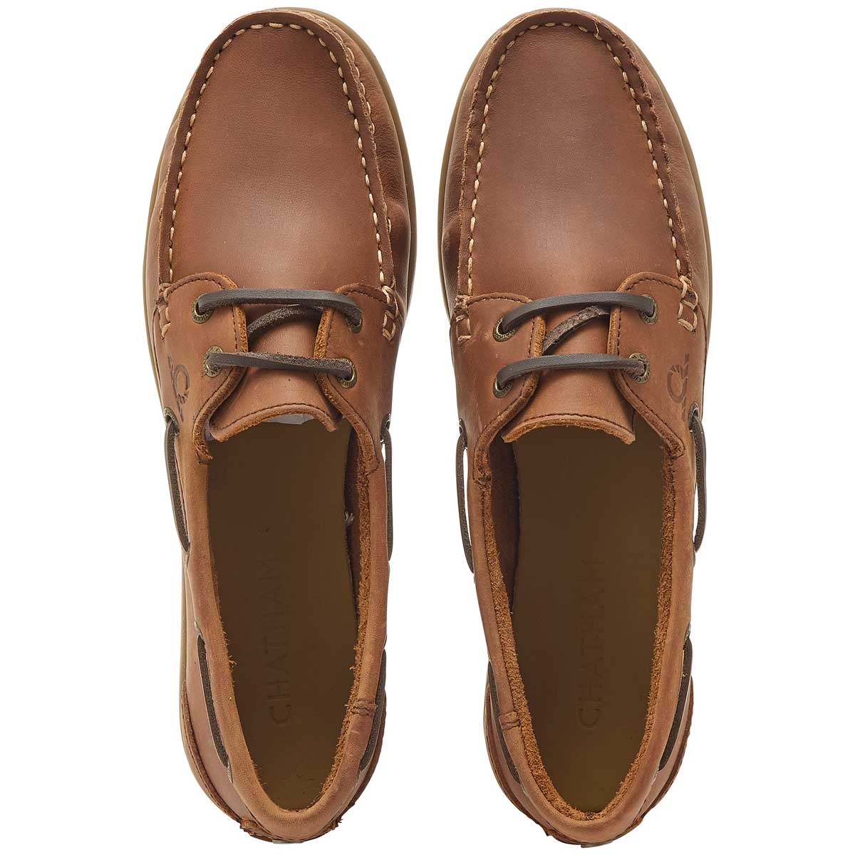 Chatham Penang Lady Women's Deck Shoes - Dark Tan - Top View Chatham Penang Lady Women's Deck Shoes - Dark Tan - Top View