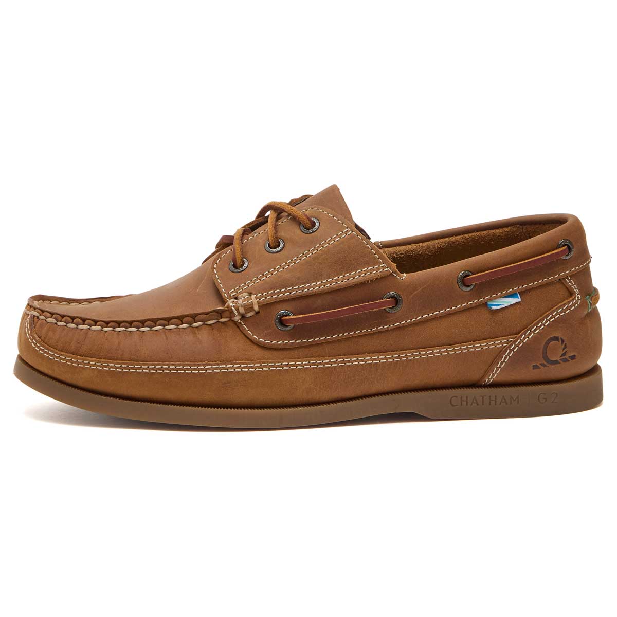 Chatham Rockwell II G2 Wide Fit Men's Deck Shoes - Walnut - Left Chatham Rockwell II G2 Wide Fit Men's Deck Shoes - Walnut - Left
