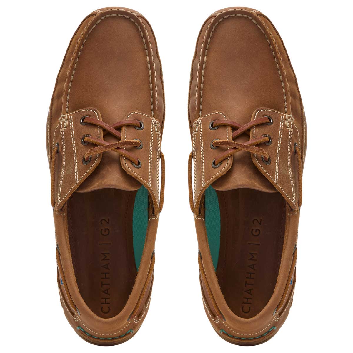 Chatham Rockwell II G2 Wide Fit Men's Deck Shoes - Walnut - Top View Chatham Rockwell II G2 Wide Fit Men's Deck Shoes - Walnut - Top View