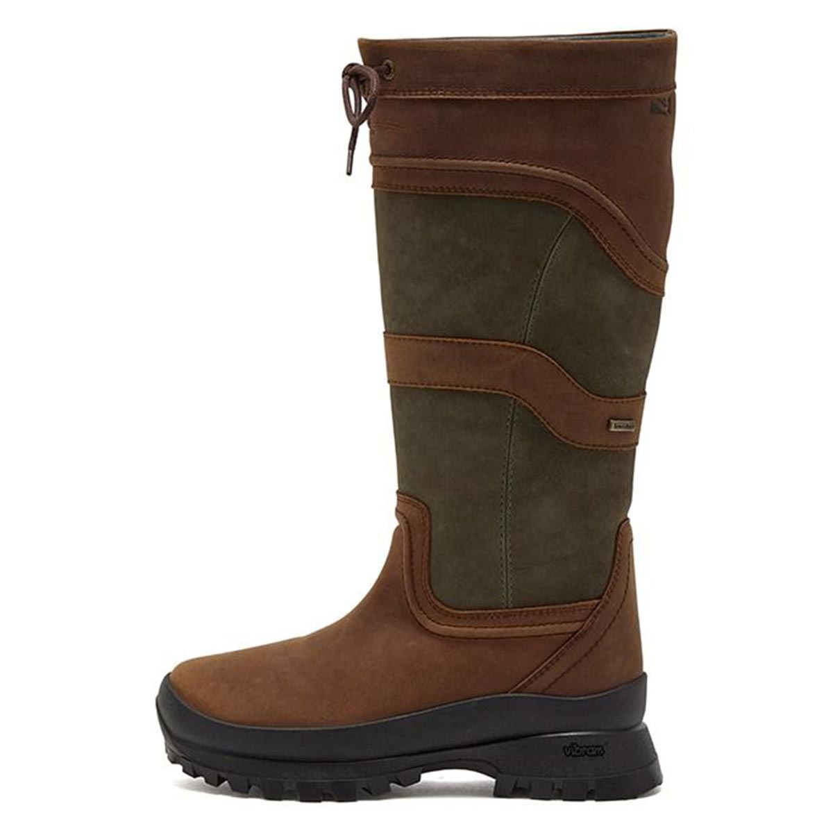Chatham Cheltenham Lady Waterproof Tall Boots - Dark Brown/Green - Left Chatham Cheltenham Lady Waterproof Tall Boots - Dark Brown/Green - Left