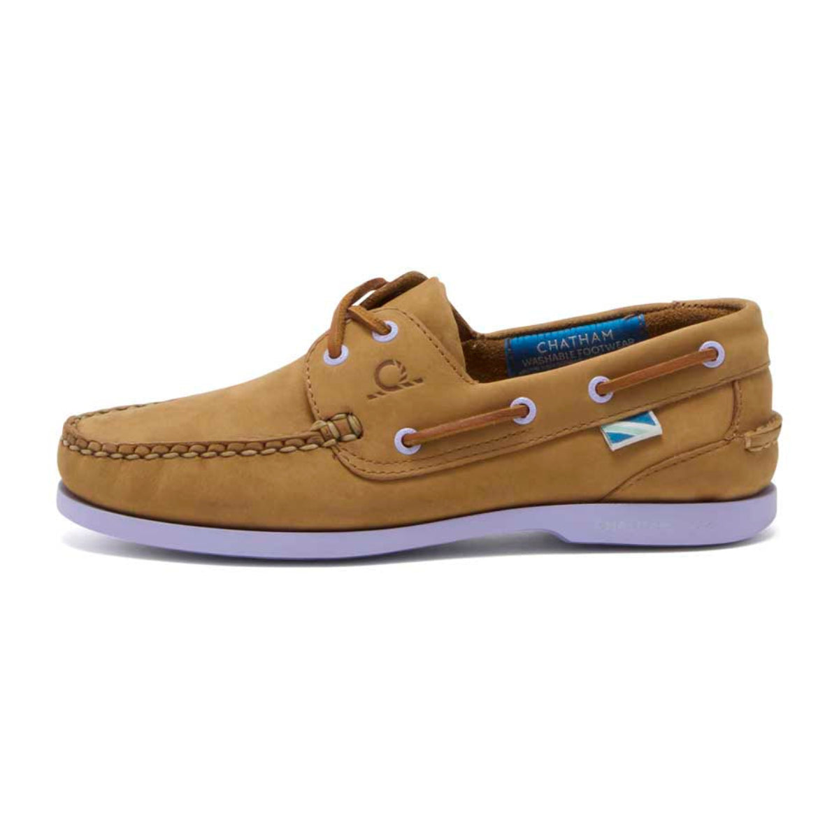 Chatham Pippa Lady II G2 Women's Deck Shoes - Tan/Lavender - Left Chatham Pippa Lady II G2 Women's Deck Shoes - Tan/Lavender - Left