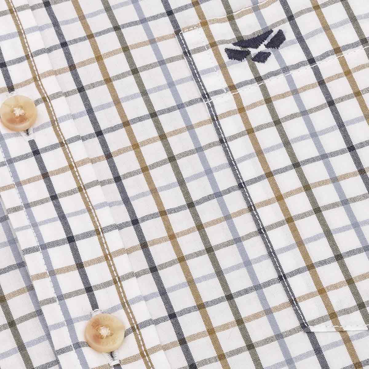 Hoggs of Fife Inverness Cotton Tattersall Shirt Navy/Blue/Brown Hoggs of Fife Inverness Cotton Tattersall Shirt Navy/Blue/Brown