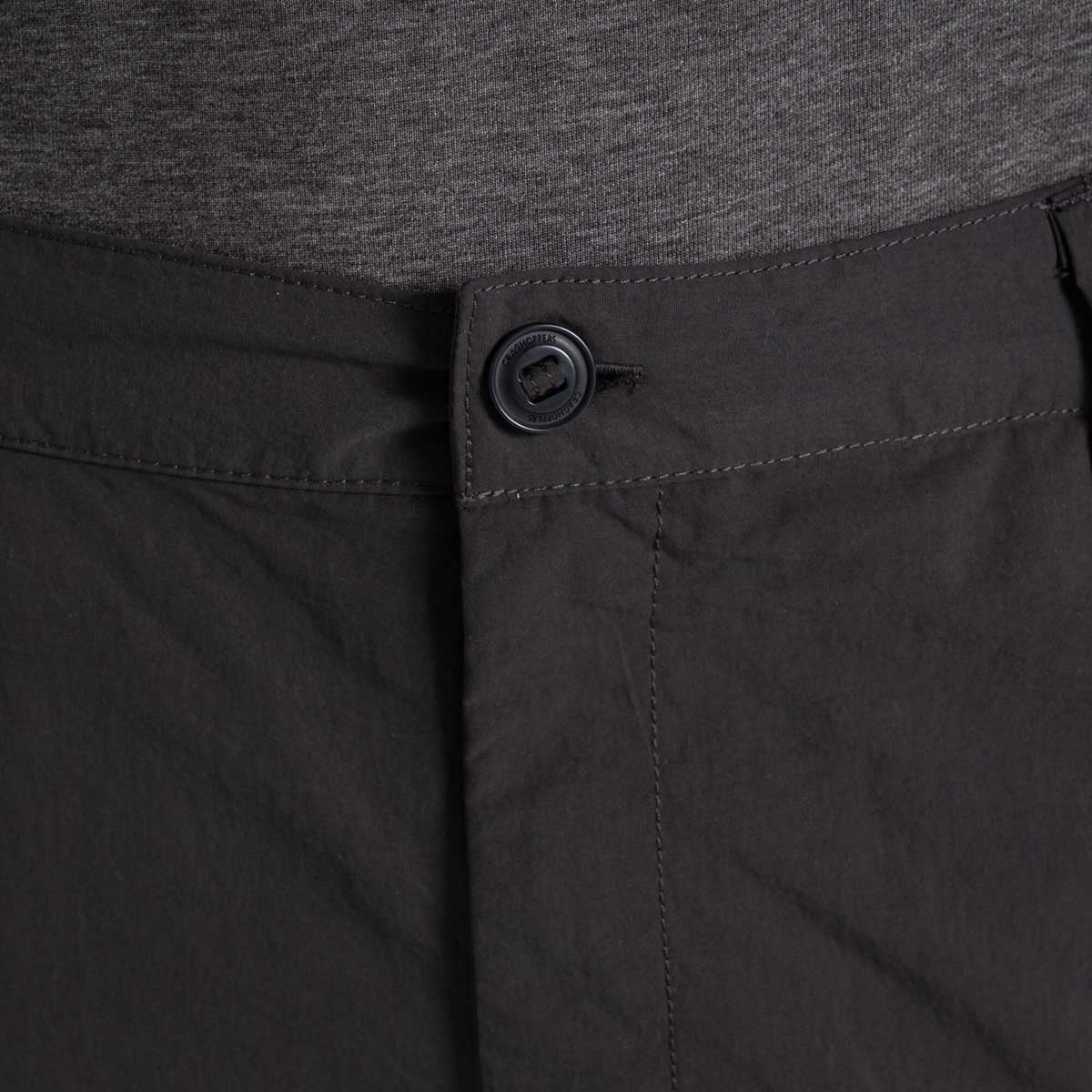 Craghoppers NosiLife Cargo Short III - Black Pepper - Fly Detail Craghoppers NosiLife Cargo Short III - Black Pepper - Fly Detail