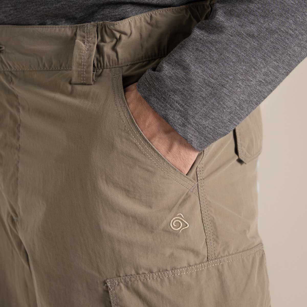 Craghoppers NosiLife Cargo Short III - Pebble - Pocket Craghoppers NosiLife Cargo Short III - Pebble - Pocket