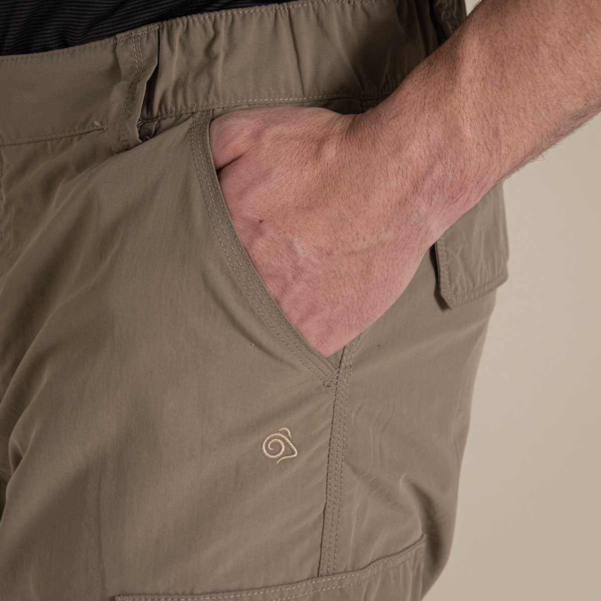 Craghoppers NosiLife Cargo Trouser III - Pebble - Pocket Craghoppers NosiLife Cargo Trouser III - Pebble - Pocket
