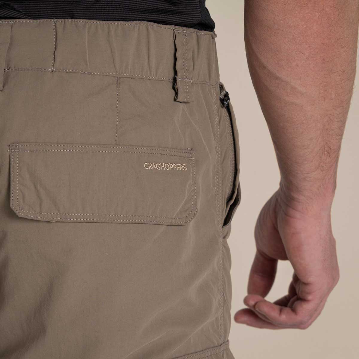 Craghoppers NosiLife Cargo Trouser III - Pebble - Rear Craghoppers NosiLife Cargo Trouser III - Pebble - Rear
