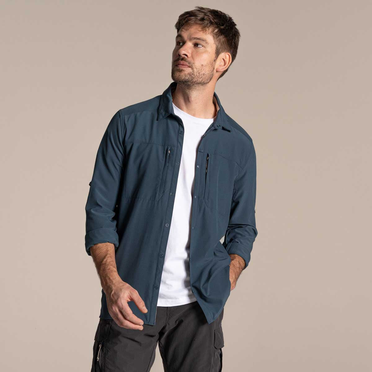 Craghoppers NosiLife Pro Long Sleeved Shirt V - Blue Stone Craghoppers NosiLife Pro Long Sleeved Shirt V - Blue Stone