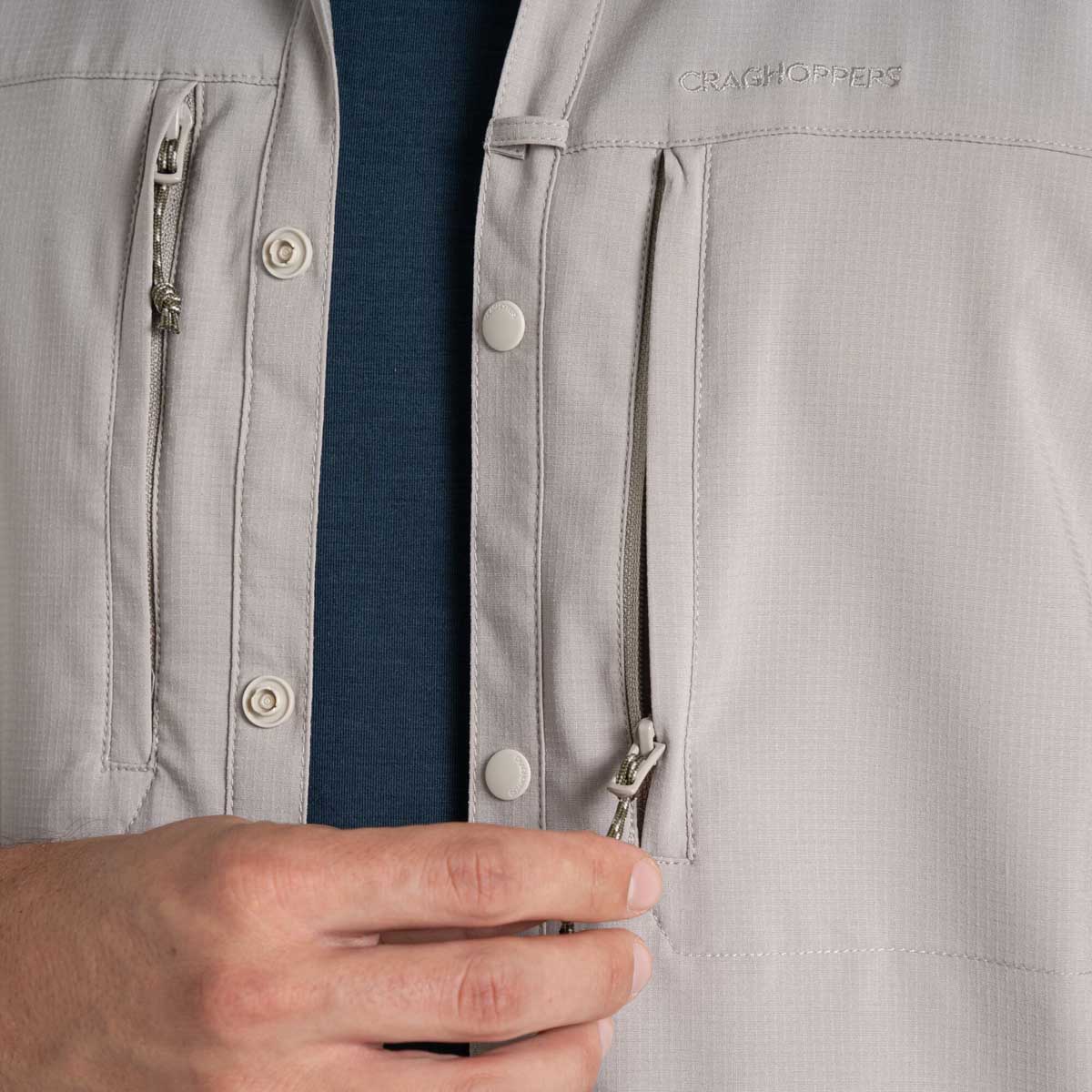 Craghoppers NosiLife Pro Long Sleeved Shirt V - Parchment - Chest Pocket Craghoppers NosiLife Pro Long Sleeved Shirt V - Parchment - Chest Pocket