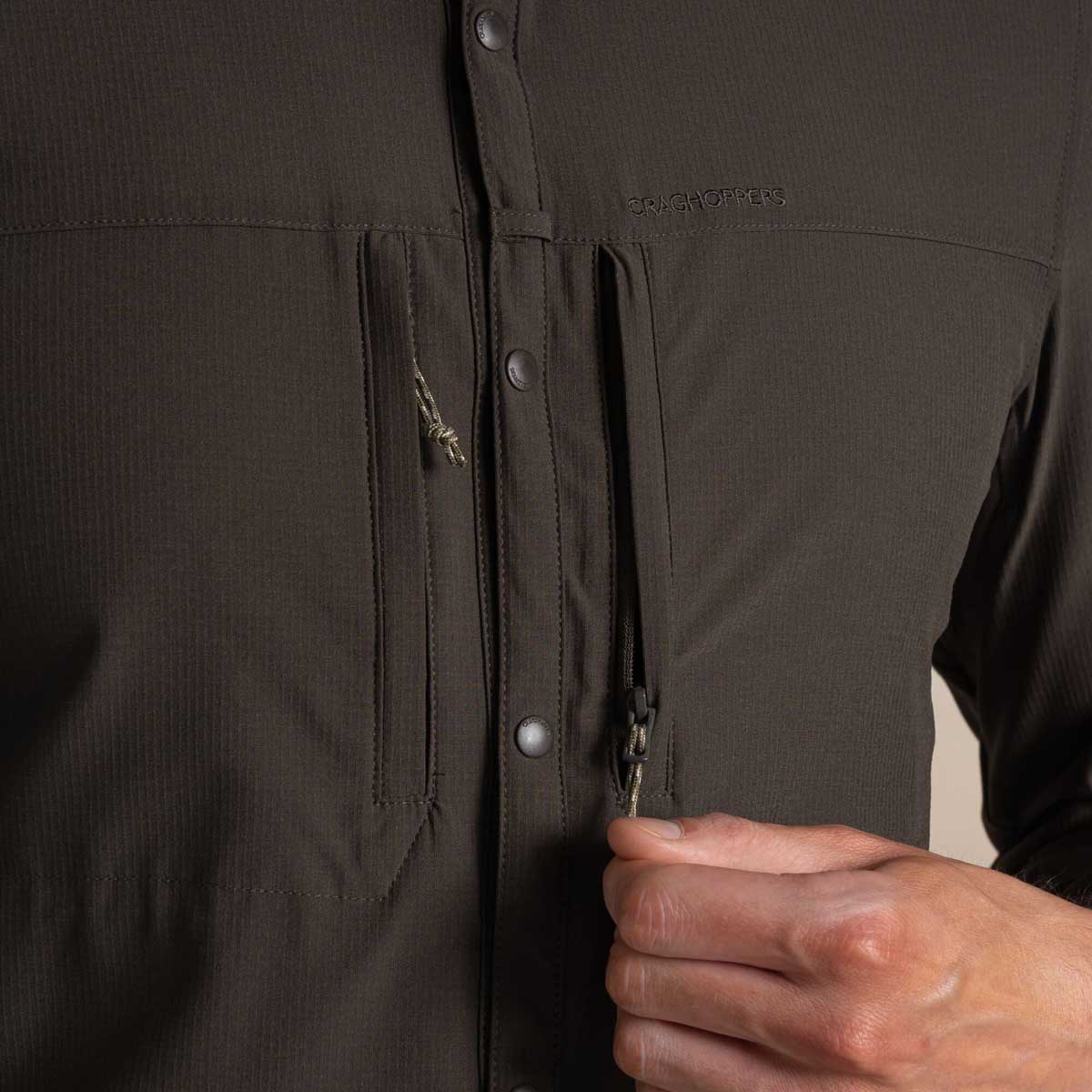 Craghoppers NosiLife Pro Long Sleeved Shirt V - Woodland Green - Chest Pocket Craghoppers NosiLife Pro Long Sleeved Shirt V - Woodland Green - Chest Pocket