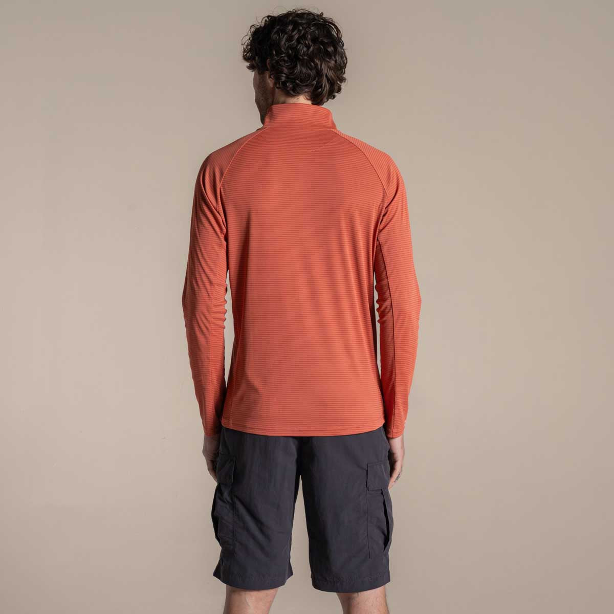 Craghoppers NosiLife Solarshield+ Half Zip - Dark Sahara - Rear Craghoppers NosiLife Solarshield+ Half Zip - Dark Sahara - Rear
