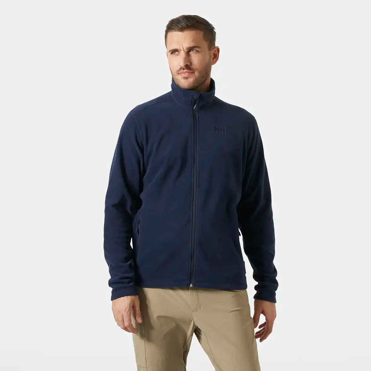 Helly Hansen Daybreaker Fleece Jacket- Navy- on model front view Helly Hansen Daybreaker Fleece Jacket- Navy- on model front view