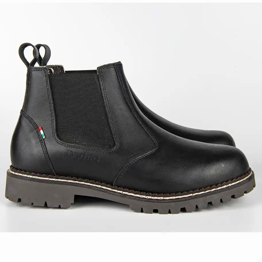 Dedito Omnio Boot - Black Suede - Front and Sole - Black Leather - Side Dedito Omnio Boot - Black Suede - Front and Sole - Black Leather - Side