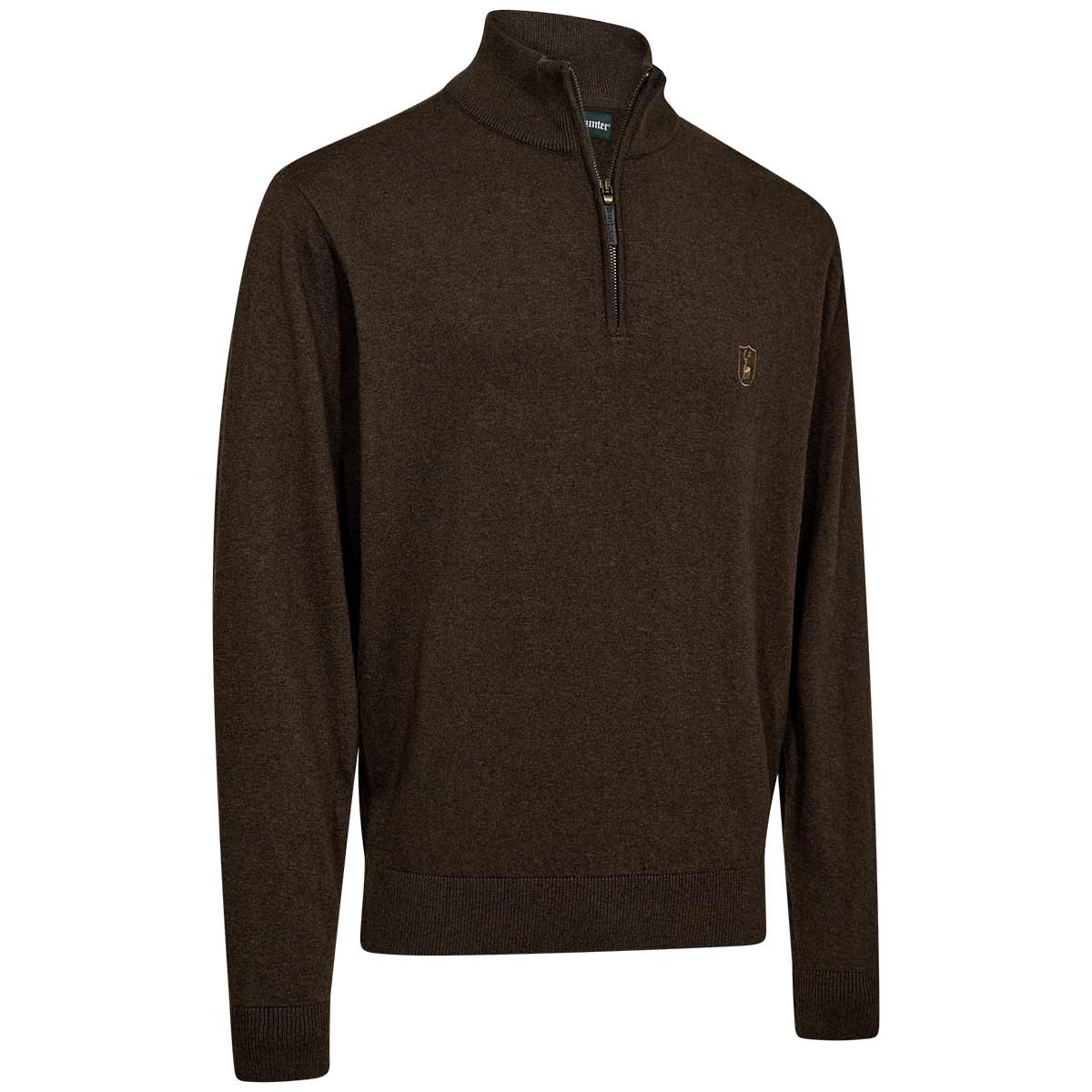 Deerhunter Harrington 12 Zip Knit Pullover - Brown Melange Deerhunter Harrington 12 Zip Knit Pullover - Brown Melange