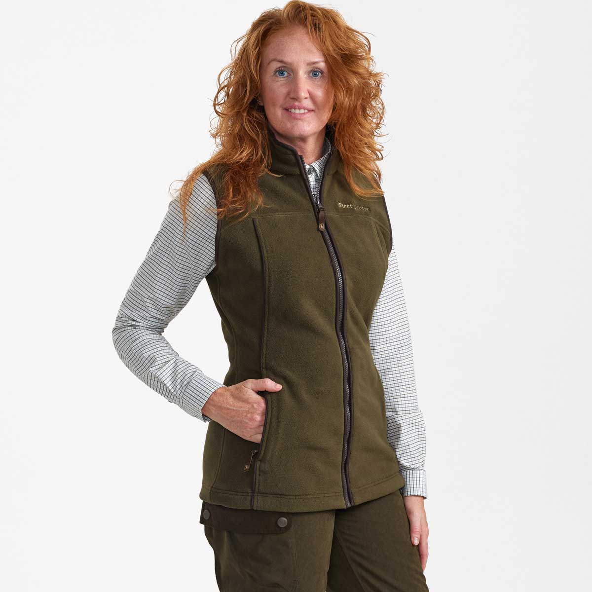 Deerhunter Lady Eagle Fleece Waistcoat - On Model Deerhunter Lady Eagle Fleece Waistcoat - On Model