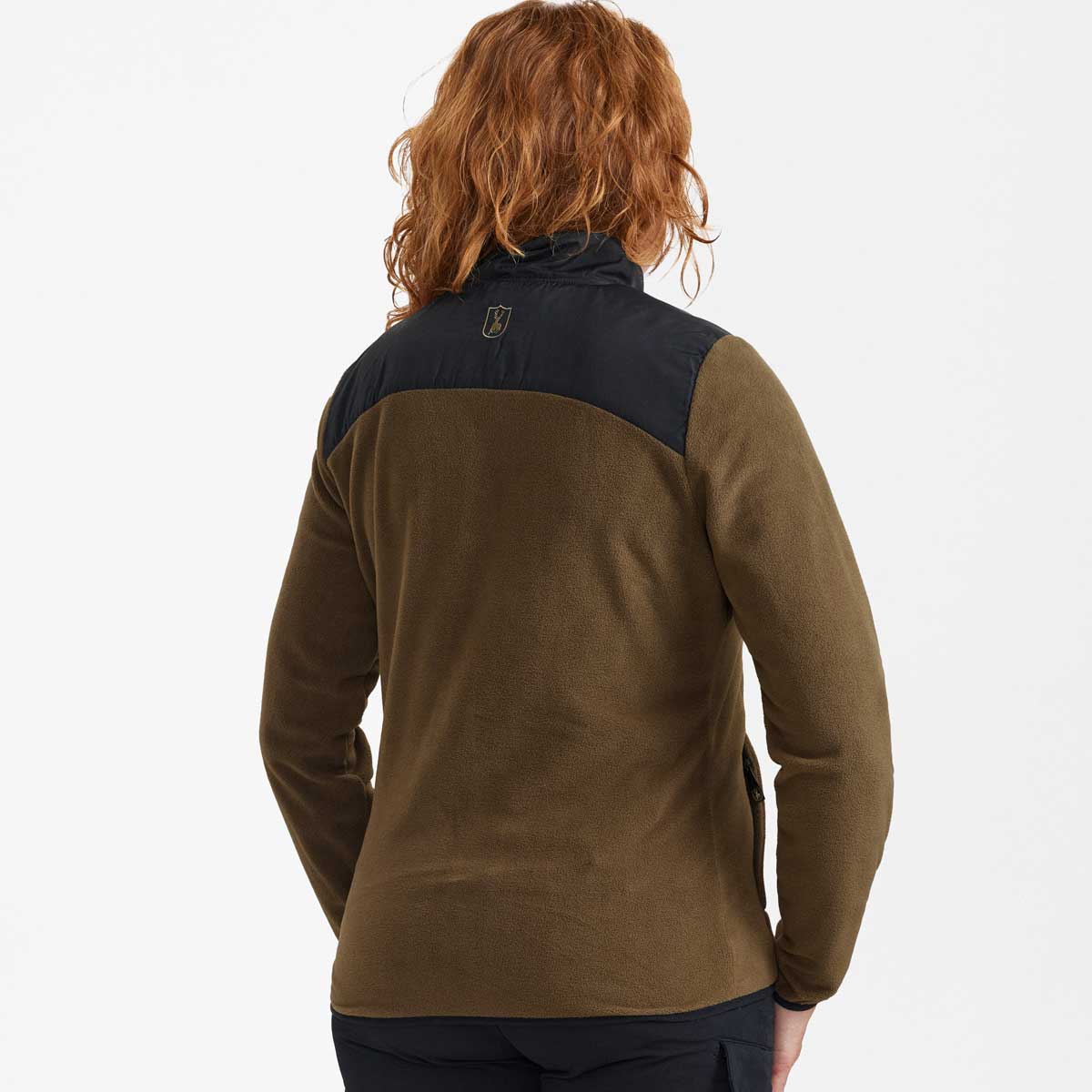 Deerhunter Lady Northward Fleece Jacket - Hickory - On Model Rear Deerhunter Lady Northward Fleece Jacket - Hickory - On Model Rear