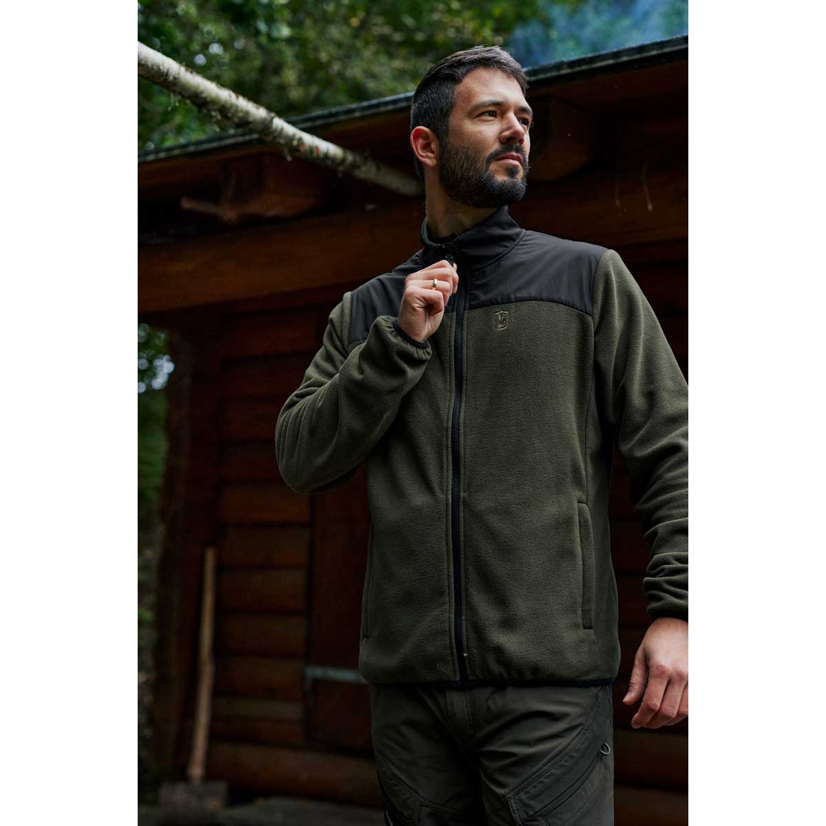 Deerhunter Northward Fleece Jacket - Rifle Green - On Model Deerhunter Northward Fleece Jacket - Rifle Green - On Model