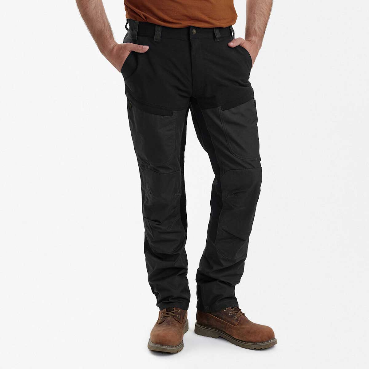 Deerhunter Strike Trousers with Membrane - black on model Deerhunter Strike Trousers with Membrane - black on model