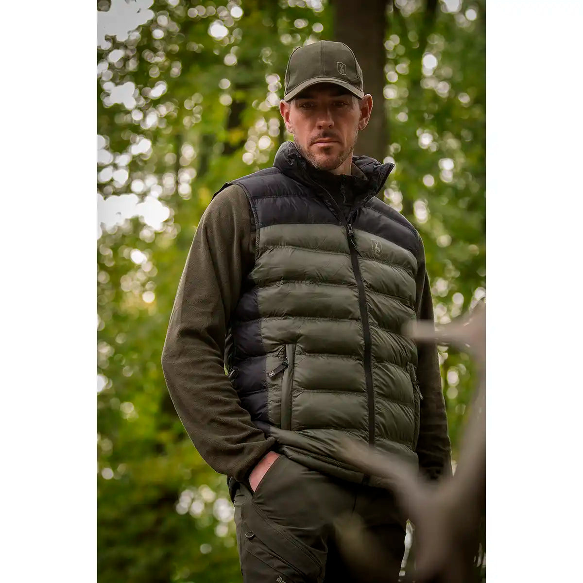 Deerhunter Eagle Cap - Tarmac Green - On Male Model Deerhunter Eagle Cap - Tarmac Green - On Male Model