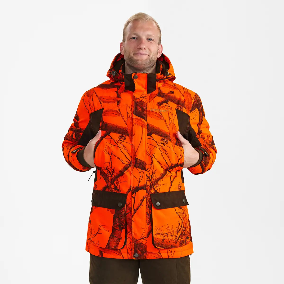 Deerhunter Eagle Winter Jacket - Realtree Edge® Orange - On Model Deerhunter Eagle Winter Jacket - Realtree Edge® Orange - On Model