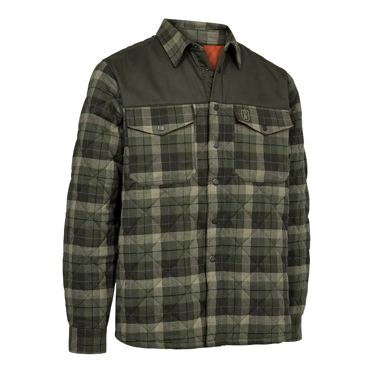 Deerhunter Elbert Padded Shirt Jacket - Green Check - Front Deerhunter Elbert Padded Shirt Jacket - Green Check - Front