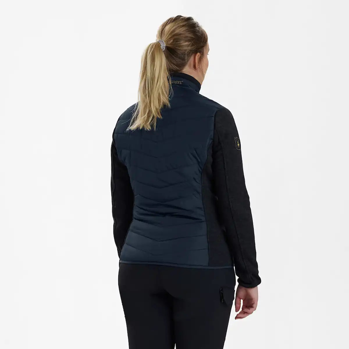 Deerhunter Lady Caroline Padded Jacket - Dark Blue - Worn By Model Back Deerhunter Lady Caroline Padded Jacket - Dark Blue - Worn By Model Back