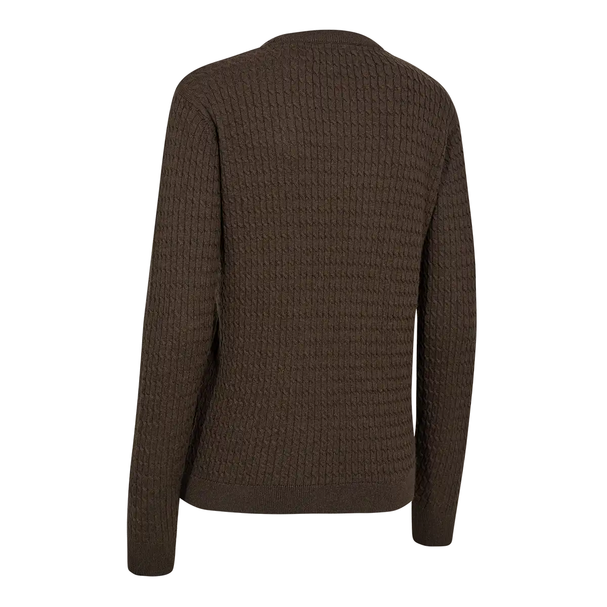 Deerhunter Lady Harrington Cable Knit Pullover - Brown Melange - Back Deerhunter Lady Harrington Cable Knit Pullover - Brown Melange - Back