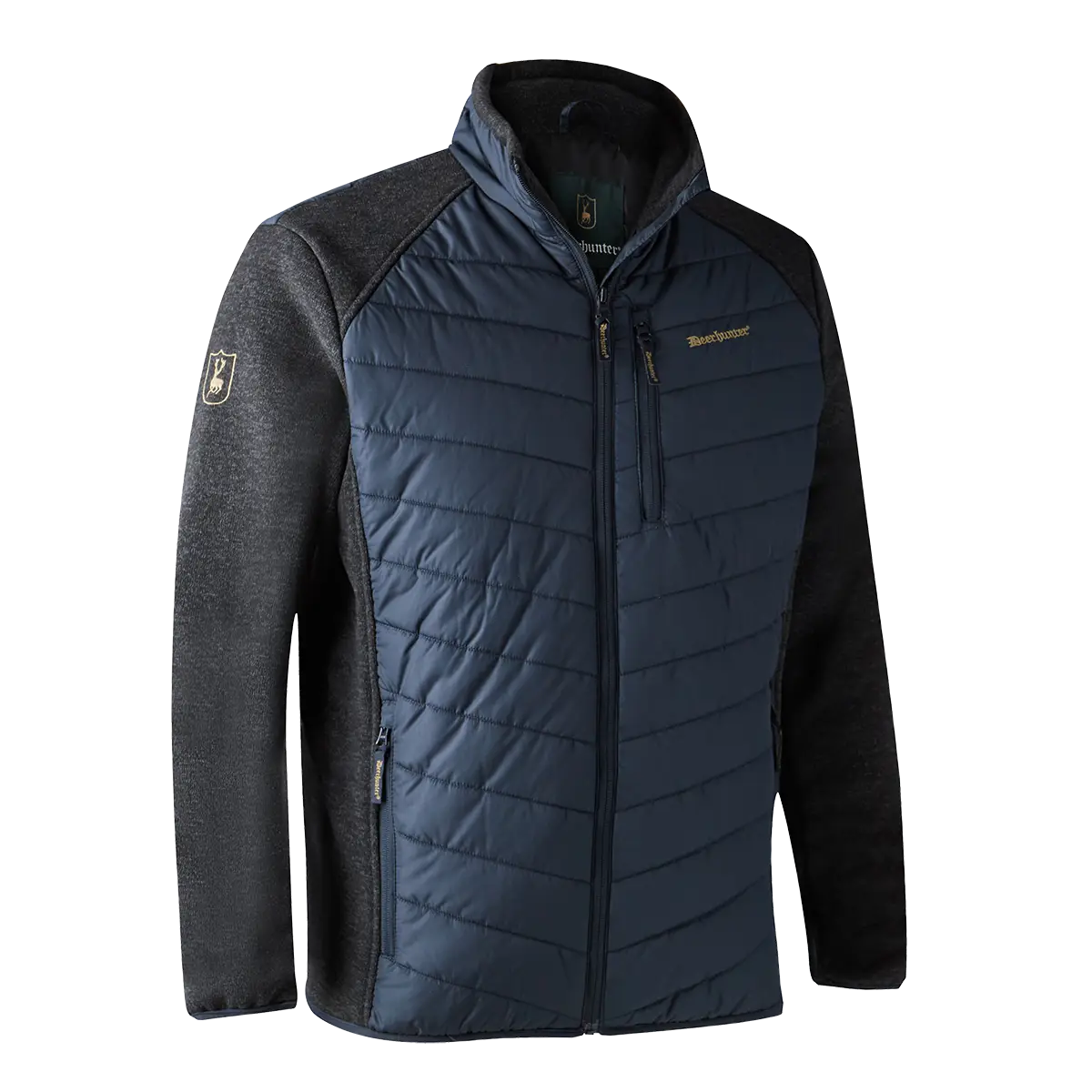 Deerhunter Moor Padded Jacket w.Knit - Dark Blue - Front Deerhunter Moor Padded Jacket w.Knit - Dark Blue - Front