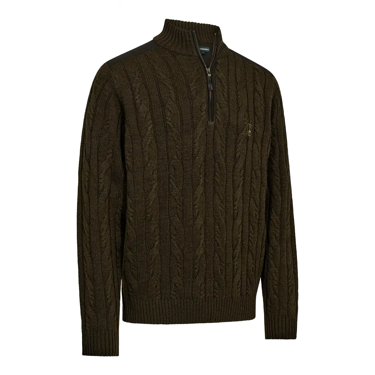Deerhunter Randall 1/2 Zip Knit Pullover - Art Green - Front Deerhunter Randall 1/2 Zip Knit Pullover - Art Green - Front