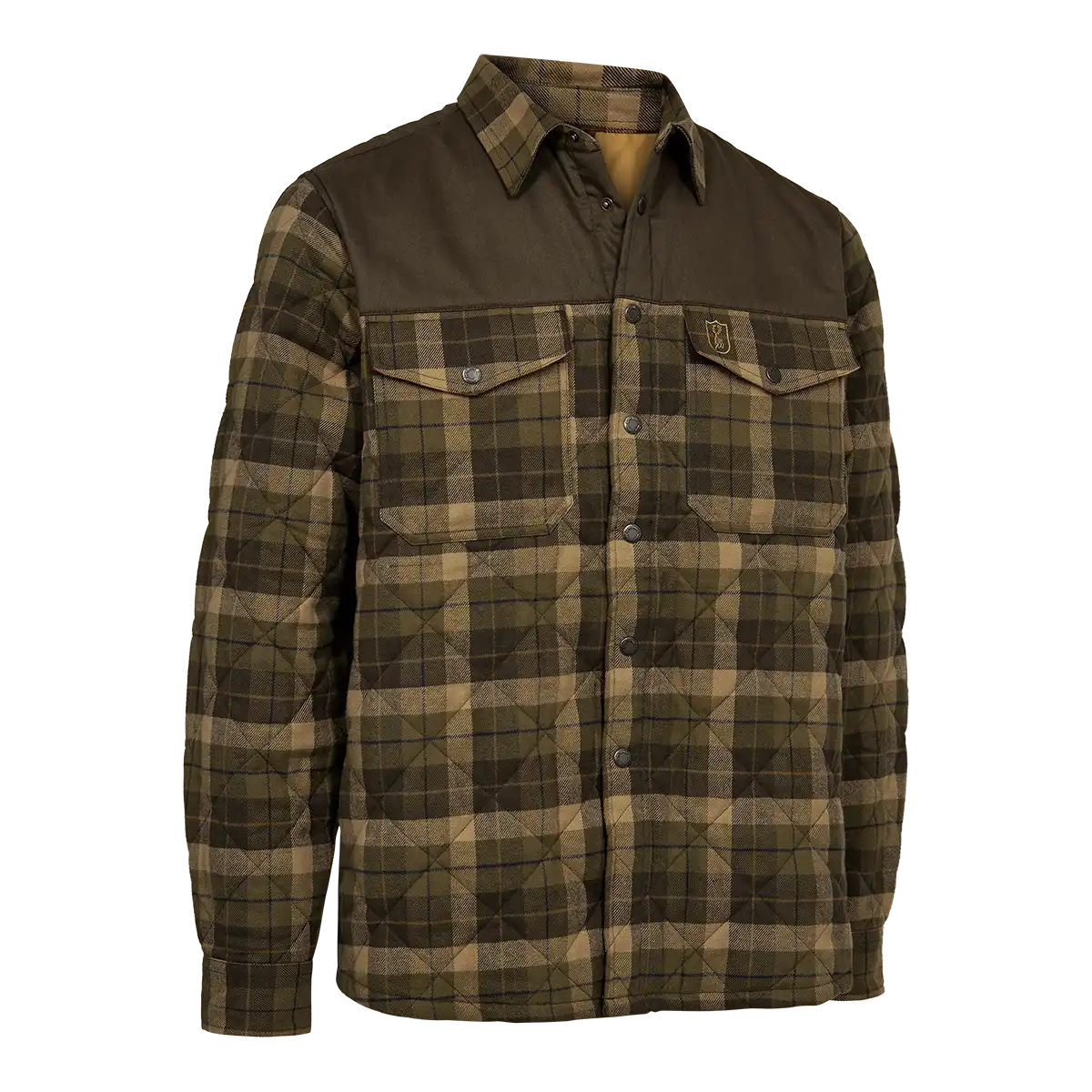 Deerhunter Elbert Padded Shirt Jacket - Brown Check - Front Deerhunter Elbert Padded Shirt Jacket - Brown Check - Front