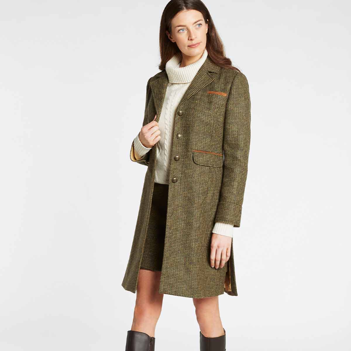 Dubarry Blackthorn Women's Tweed Jacket - Heath - Model Dubarry Blackthorn Women's Tweed Jacket - Heath - Model