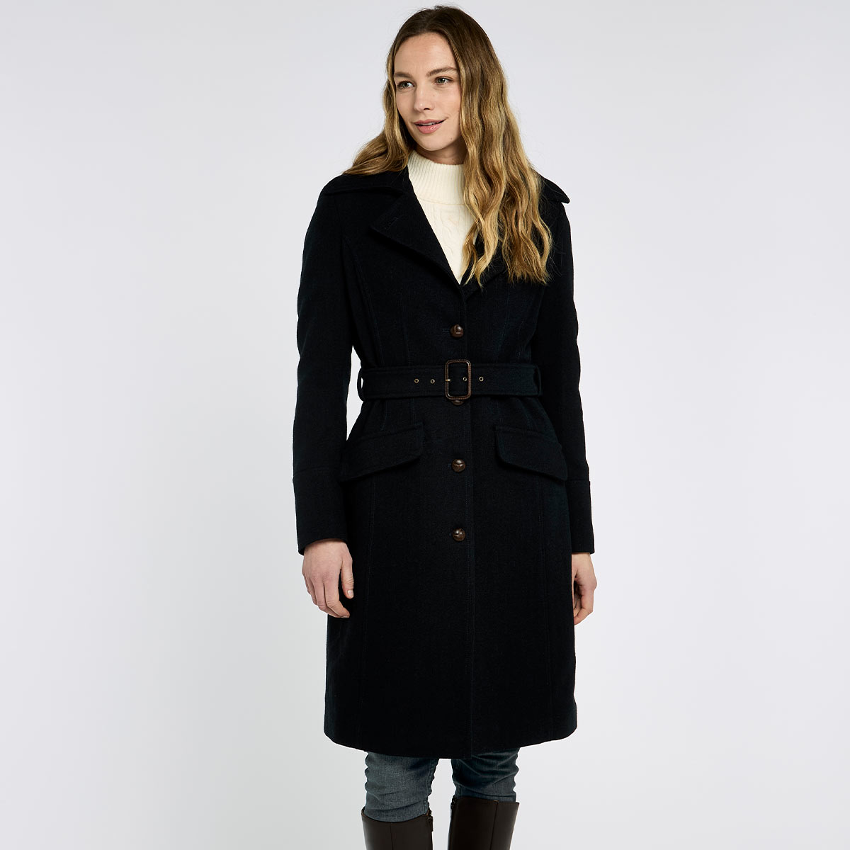 Dubarry Brookvale Women's Fitted Tweed Coat - French Navy - Closed Dubarry Brookvale Women's Fitted Tweed Coat - French Navy - Closed