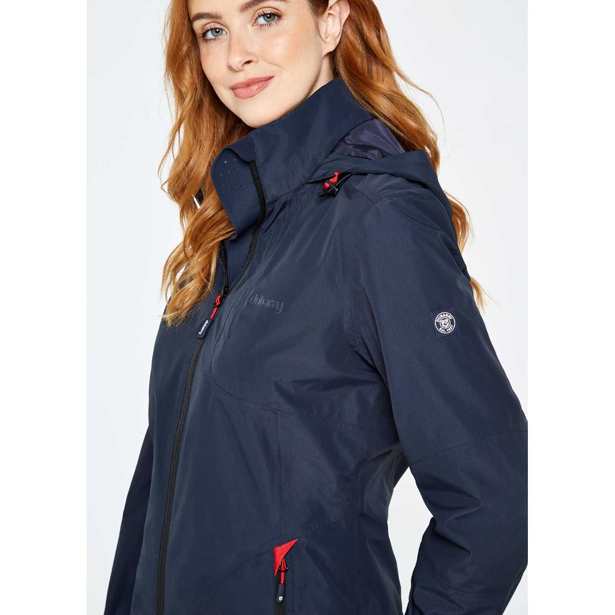 Dubarry Capeclear Waterproof Women's Jacket - On Model - Side Dubarry Capeclear Waterproof Women's Jacket - On Model - Side