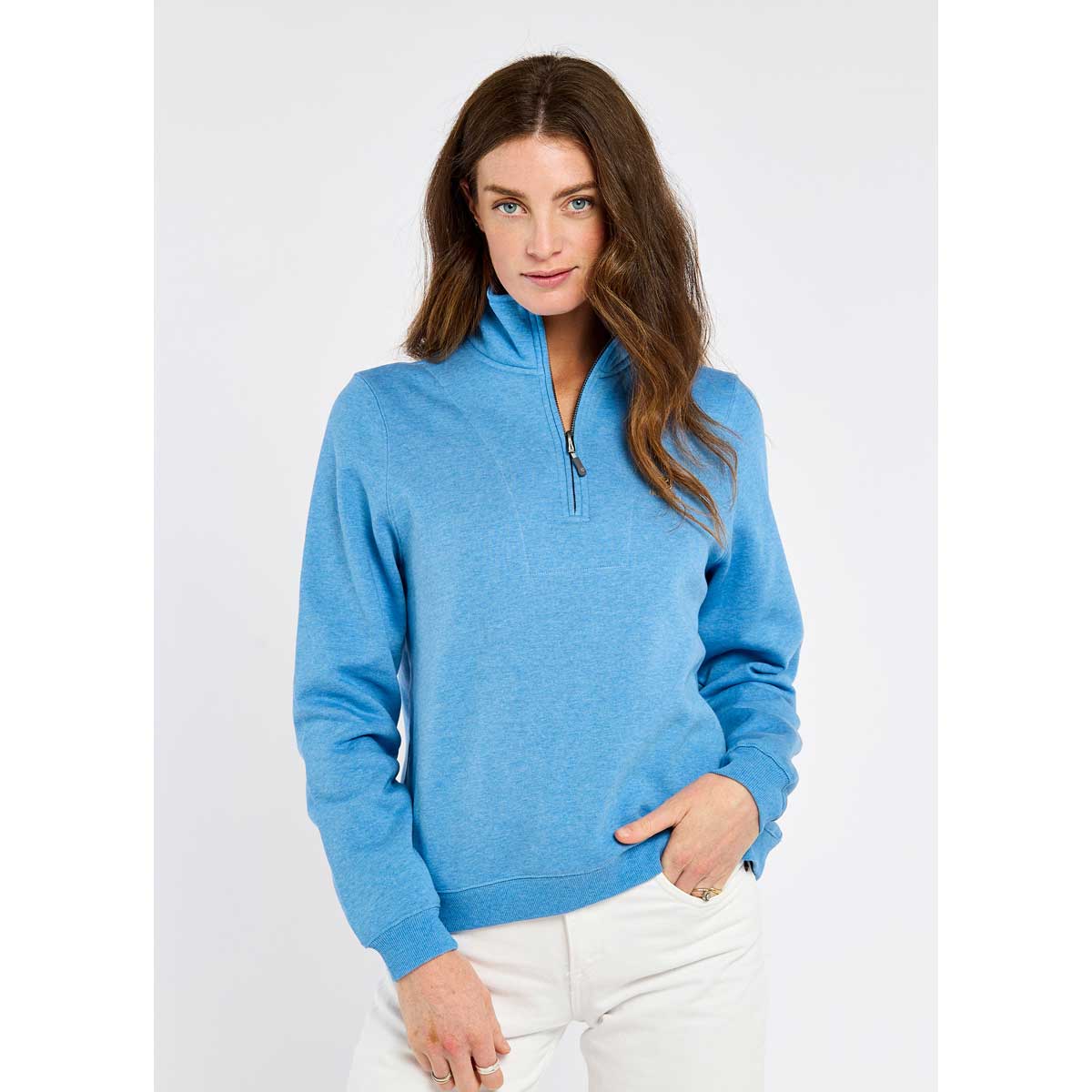 Dubarry Castlemartyr Women's Sweatshirt - Azure - On Model Dubarry Castlemartyr Women's Sweatshirt - Azure - On Model