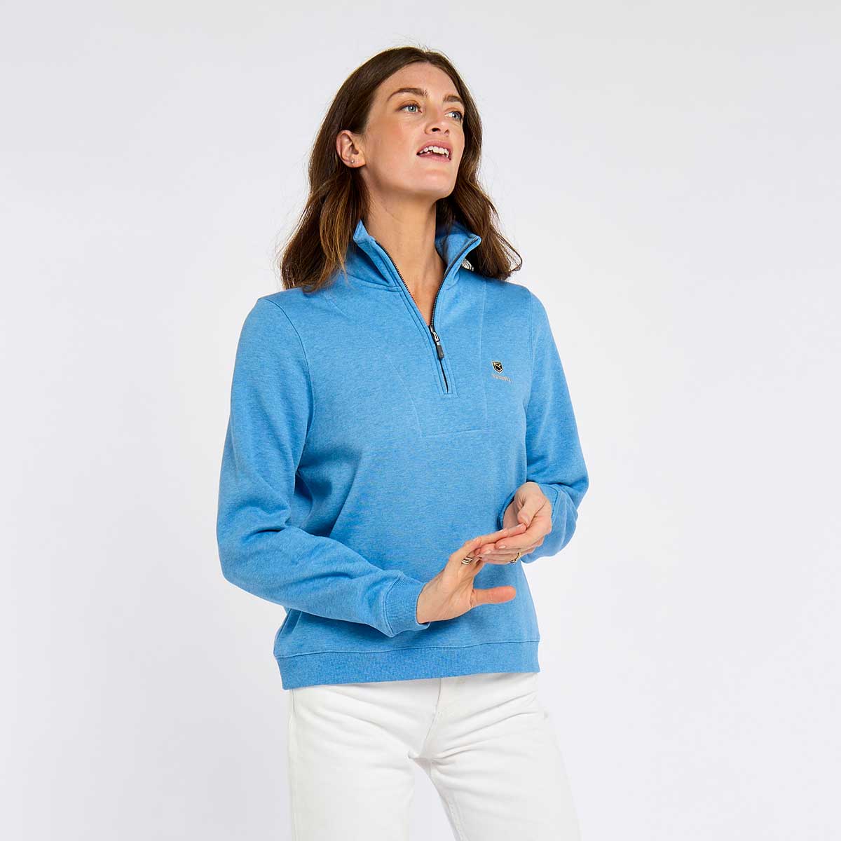 Dubarry Castlemartyr Women's Sweatshirt - Azure - On Model Dubarry Castlemartyr Women's Sweatshirt - Azure - On Model