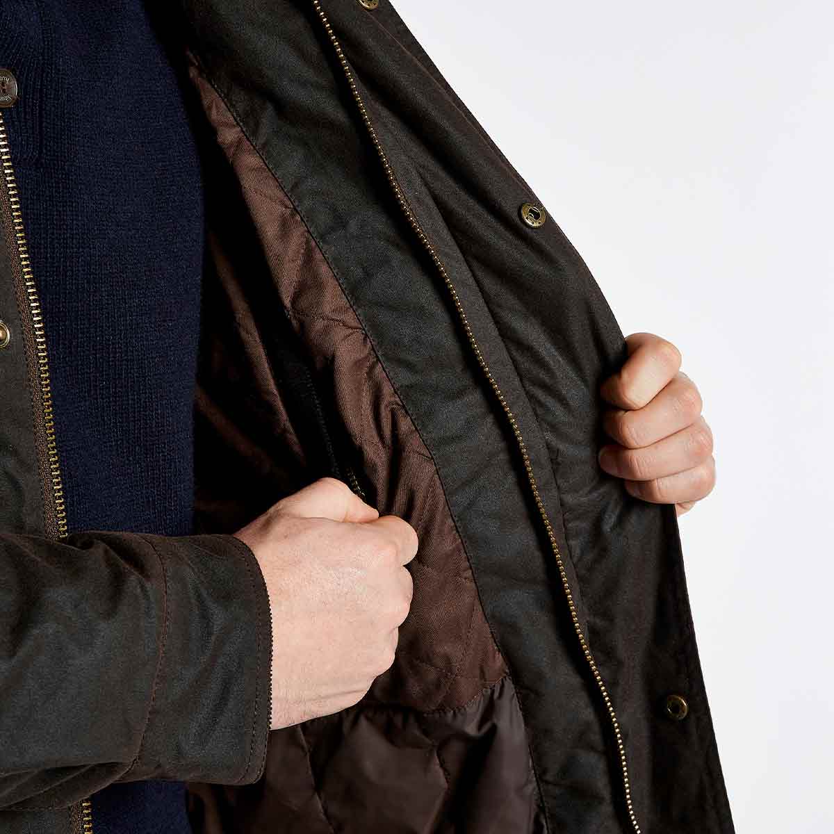 Dubarry Chalkhill Men's Waxed Cotton Jacket - Java - Interior Dubarry Chalkhill Men's Waxed Cotton Jacket - Java - Interior