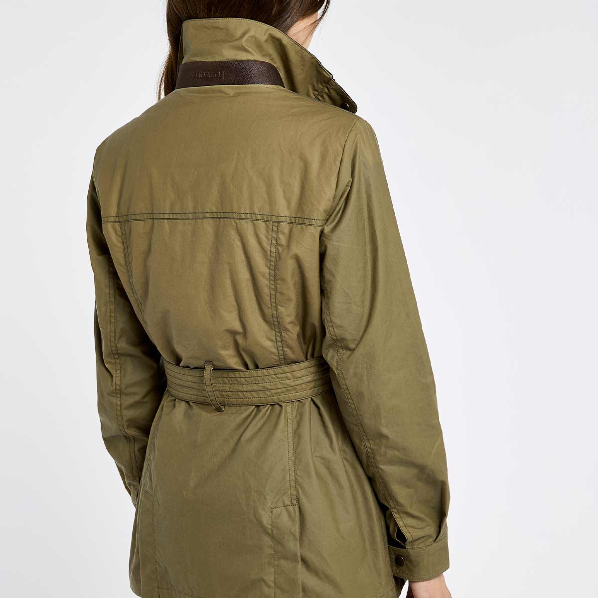 Dubarry Gandon Women's Waxed Cotton Jacket - Golden Khaki - Rear Dubarry Gandon Women's Waxed Cotton Jacket - Golden Khaki - Rear