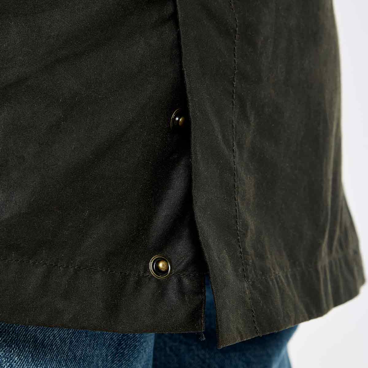 Dubarry Gandon Women's Waxed Cotton Jacket - Verdigris - Detail Dubarry Gandon Women's Waxed Cotton Jacket - Verdigris - Detail
