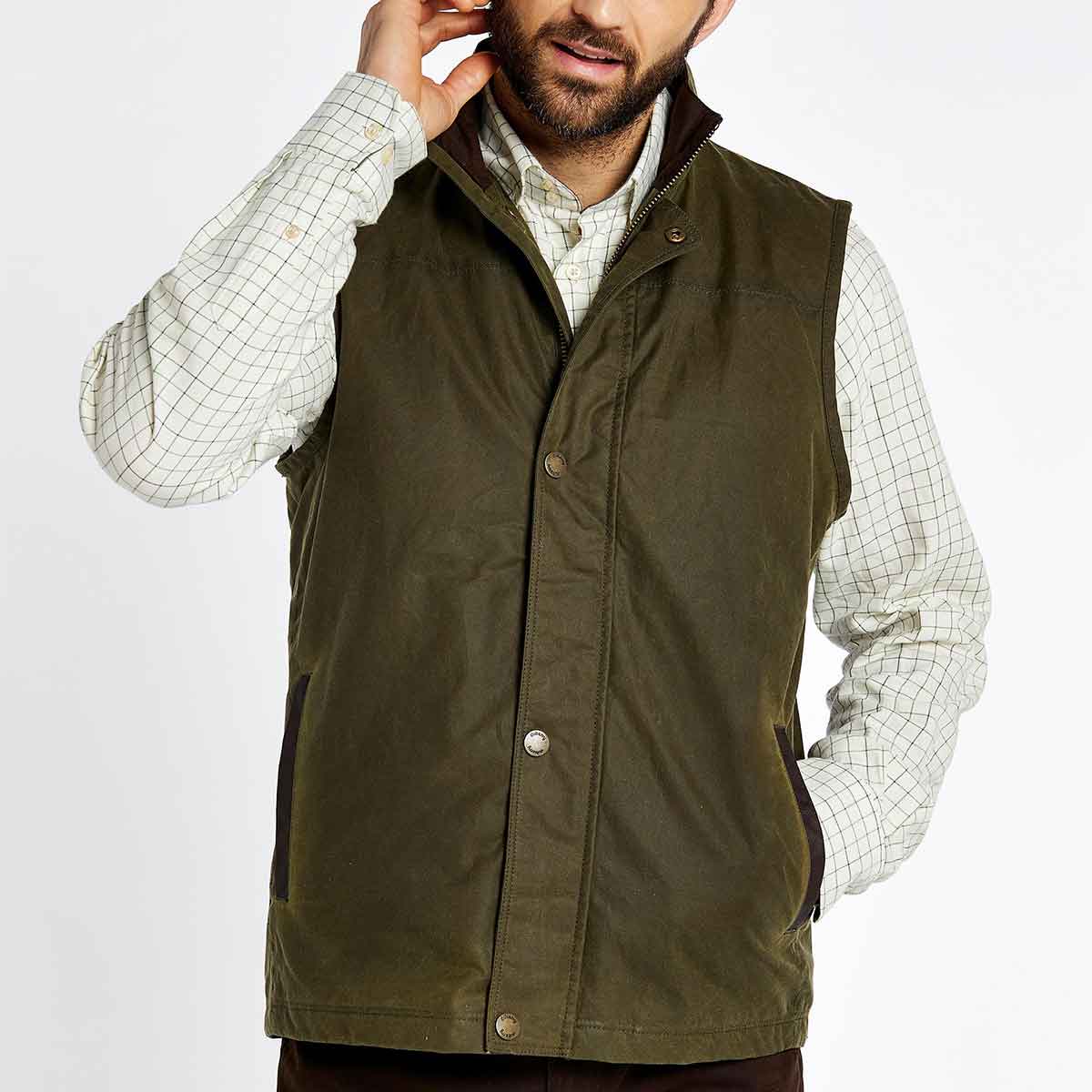 Dubarry Mayfly Men's Waxed Cotton Gilet - Fennel Dubarry Mayfly Men's Waxed Cotton Gilet - Fennel