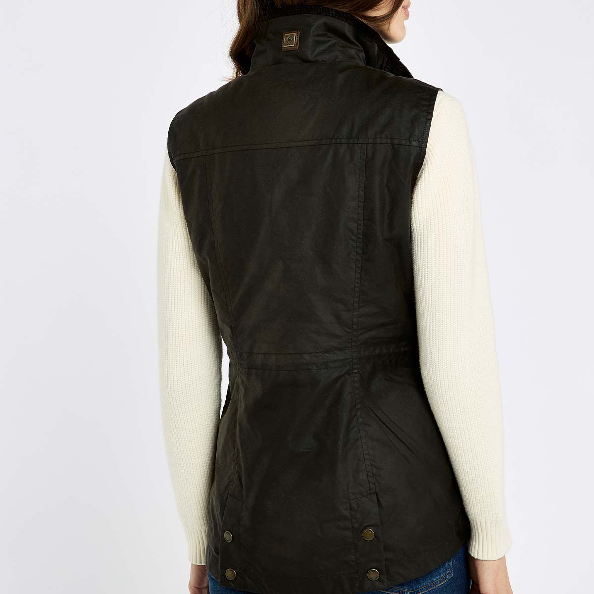 Dubarry Rathsallagh Women's Wax Cotton Gilet - Verdigris - Rear Dubarry Rathsallagh Women's Wax Cotton Gilet - Verdigris - Rear