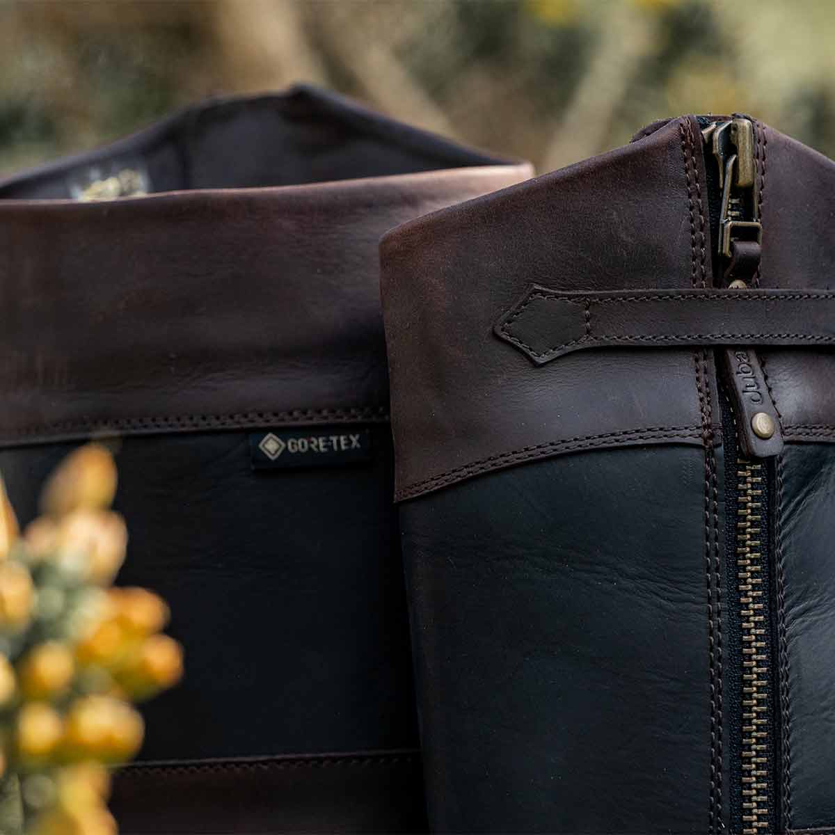 Dubarry Roundstone Women's Country Boot - Black/Brown - Zip Dubarry Roundstone Women's Country Boot - Black/Brown - Zip