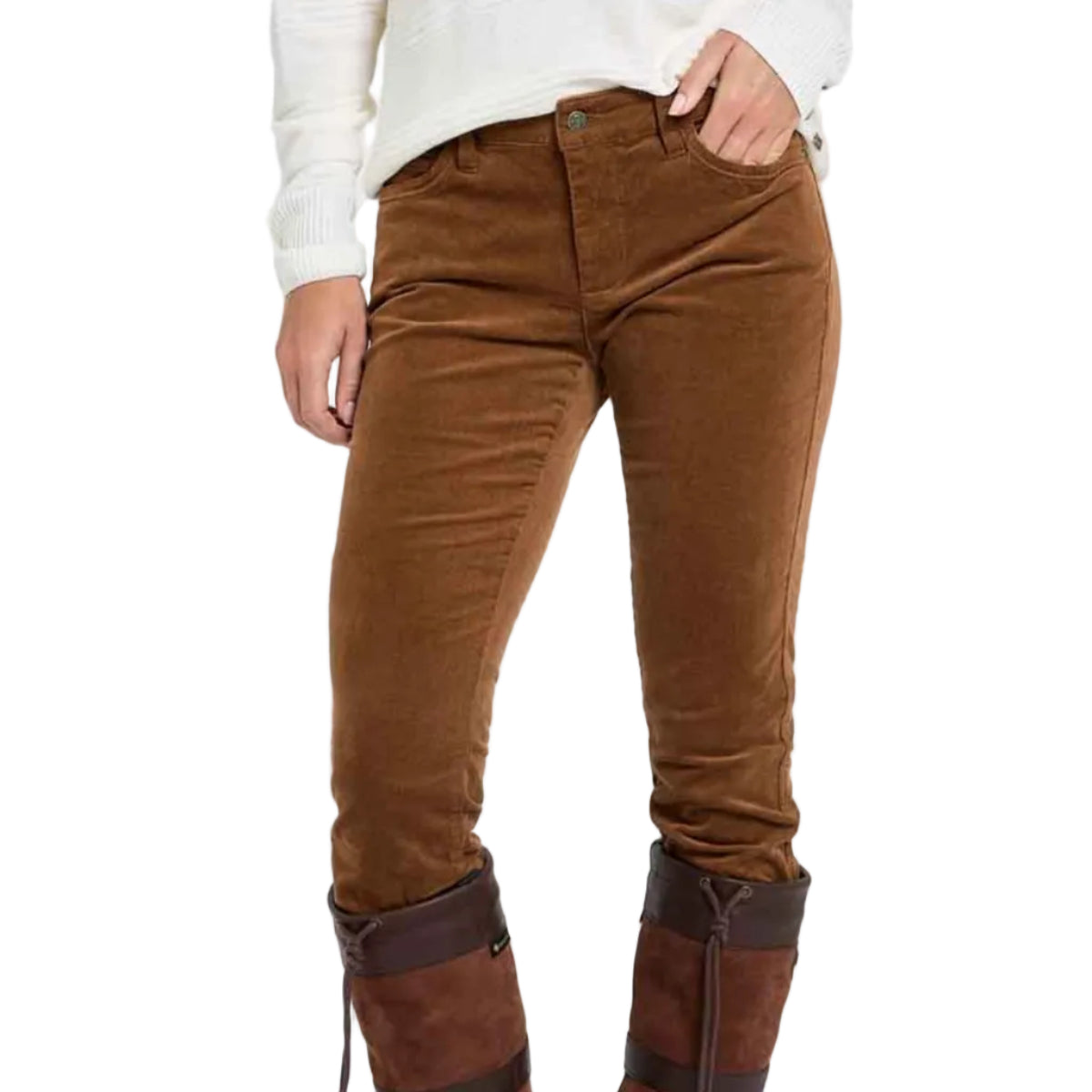 Dubarry Honeysuckle Women's Pincord Jeans - Ginger - Model Dubarry Honeysuckle Women's Pincord Jeans - Ginger - Model