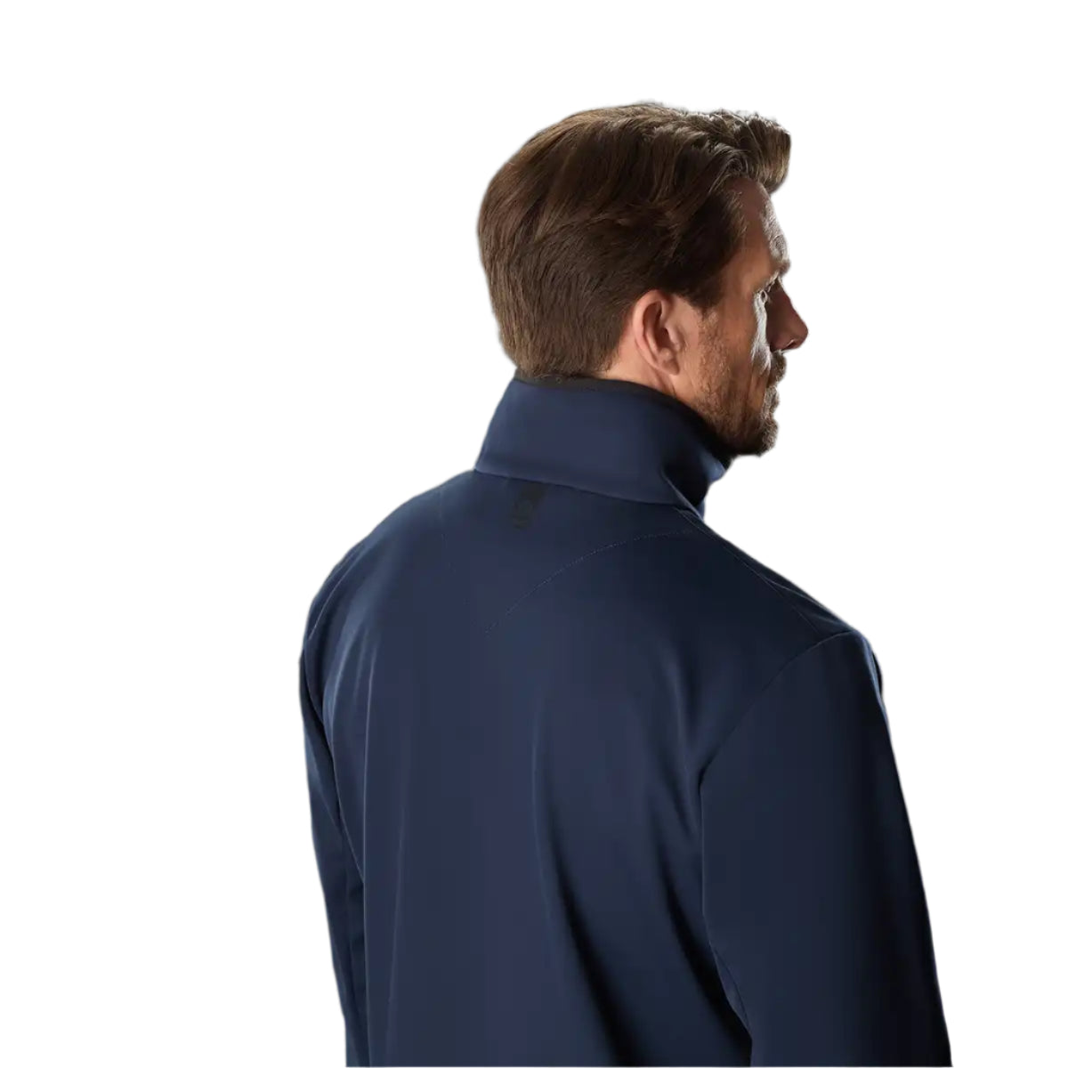 Musto Men's Evo Crew Softshell Jacket Navy - back on model Musto Men's Evo Crew Softshell Jacket Navy - back on model