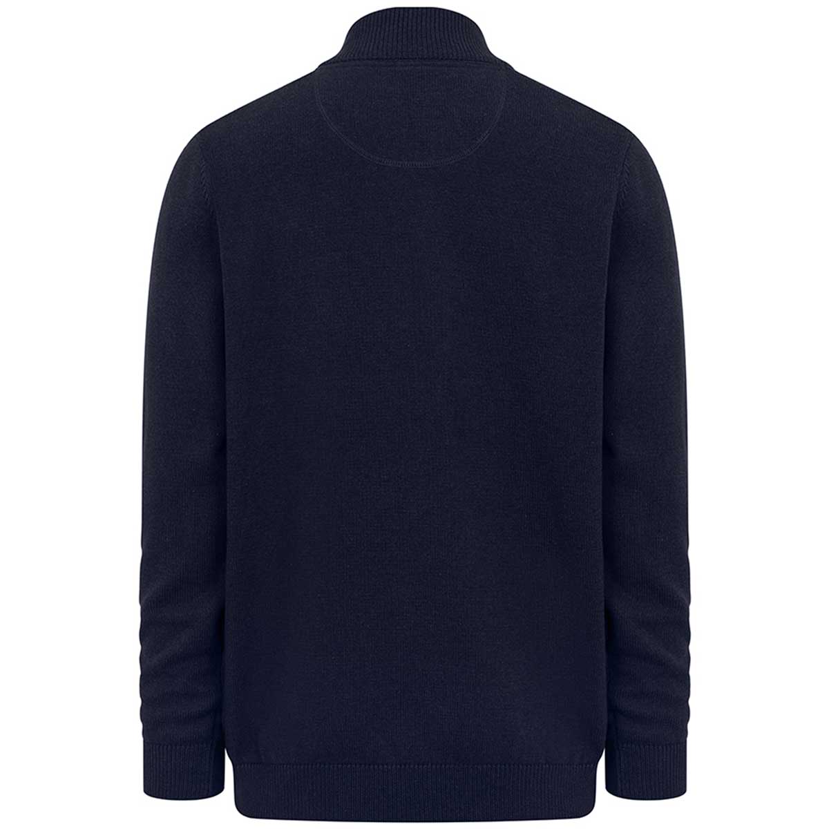 Hoggs of Fife Falkirk 1/4 Zip Knit Pullover - blue rear Hoggs of Fife Falkirk 1/4 Zip Knit Pullover - blue rear