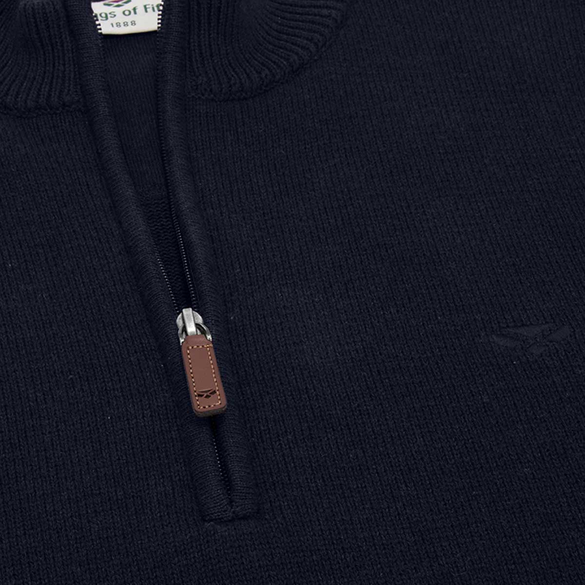 Hoggs of Fife Falkirk 1/4 Zip Knit Pullover - blue zip neck Hoggs of Fife Falkirk 1/4 Zip Knit Pullover - blue zip neck